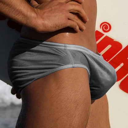 Men Summer Low-Waist Bikini Swimwear Thin Transparent Underwear Swimsuit Swim Pool Beach Surfing Water Sport Wear Man Soft Short