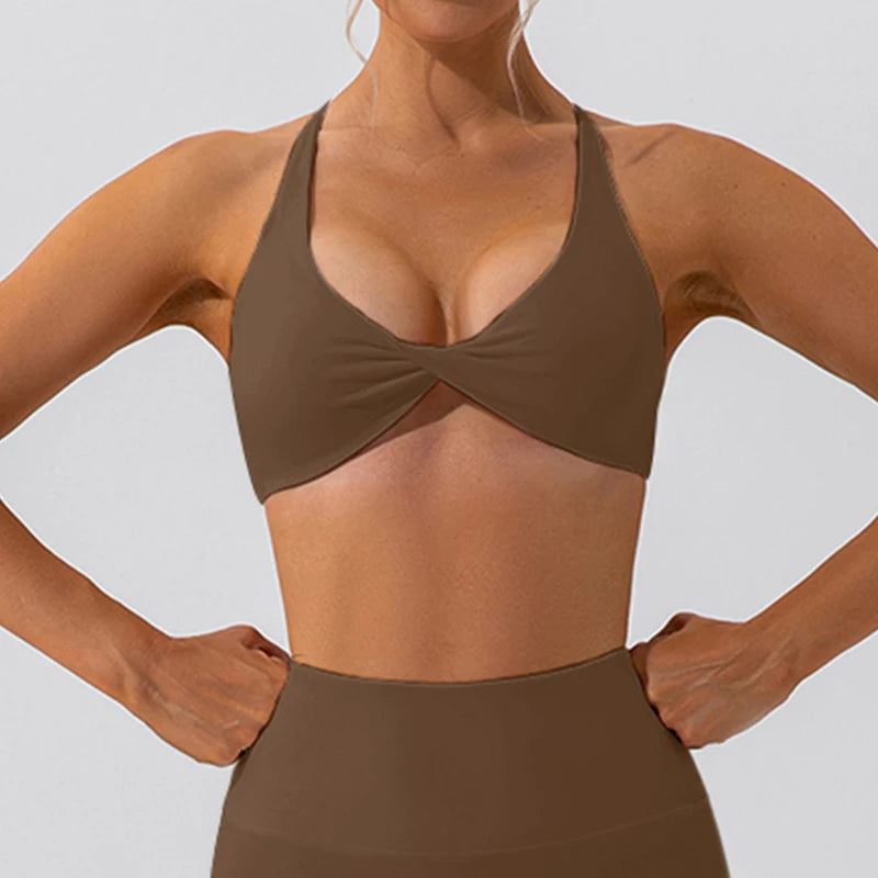 Sexy Gym Top Women Crease Sports Bra Running Back Cross Yoga Bra Breathable Sports Underwear Women Fitness Workout Top Women