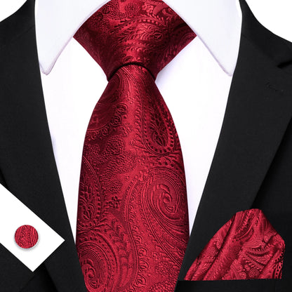 Barry.Wang Jacquard Bright Red Men&