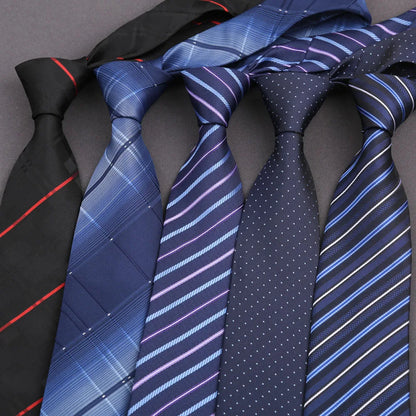 7.5/8CM Man Thin Tie Striped Necktie Men Business Formal Wedding Tie Navy Blue Black Neck Ties Fashion Shirt Necktie Accessories
