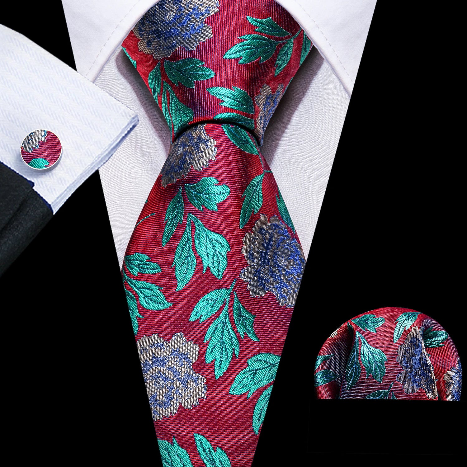 Barry.Wang Jacquard Bright Red Men&