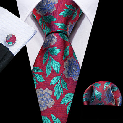 Barry.Wang Jacquard Bright Red Men&