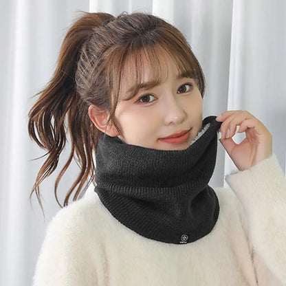 Fashion Women Knitted Scarf Solid Cashmer Like Winter Snood Scarves Lady Warm Wool Fur Thick Unisex Men Neck Scarfs Ring