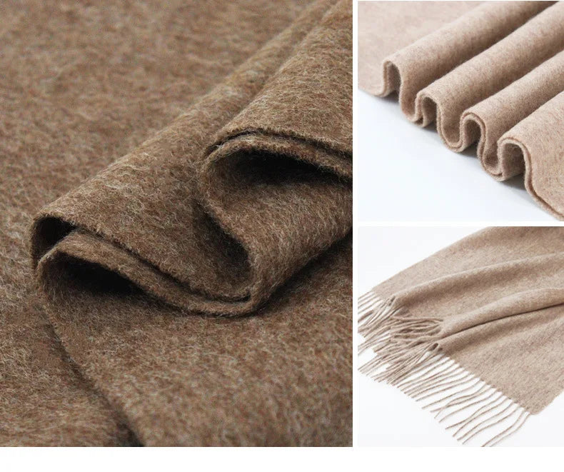 High Quality Solid Color 100% Wool Scarf Men&
