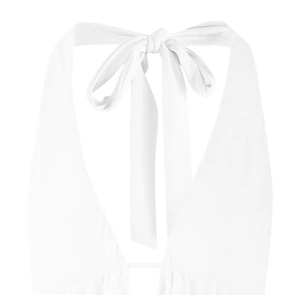 New Women Summer Tank Tops Sexy Solid Color Halter Neck Hollow Out Camisole Tie Backless Bandage Cropped Club Party Bustier Vest