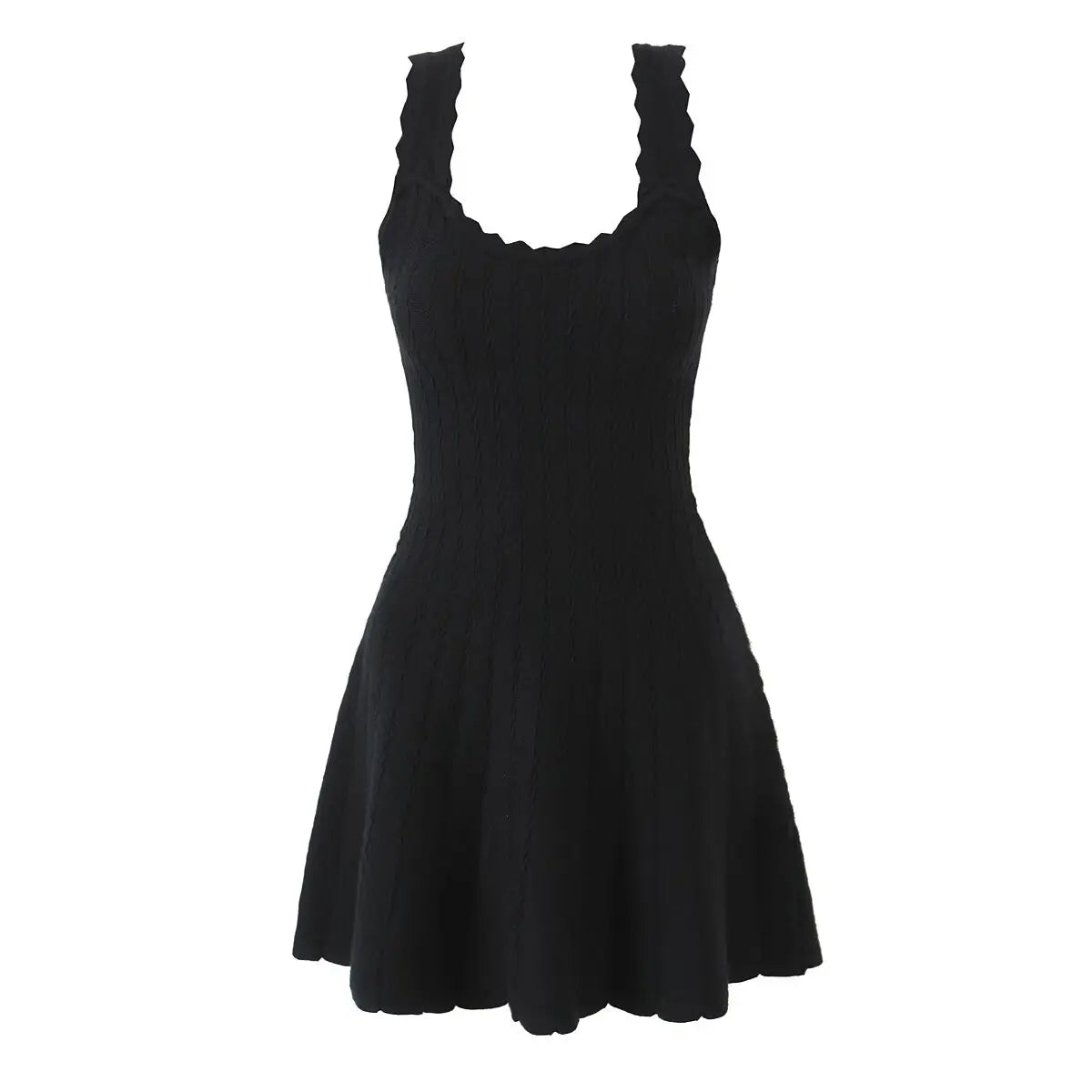 YENKYE 2025 Women O Neck Sleeveless A-line Slim Knit Dresses Casual Autumn Tank Mini Dress