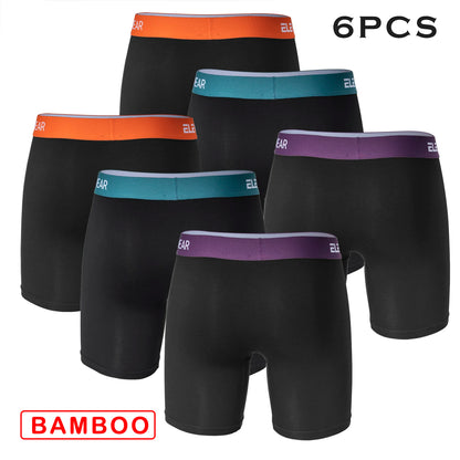 6 pcs Bamboo Men Underwear With Opening Breathable Mens Boxershorts Men&
