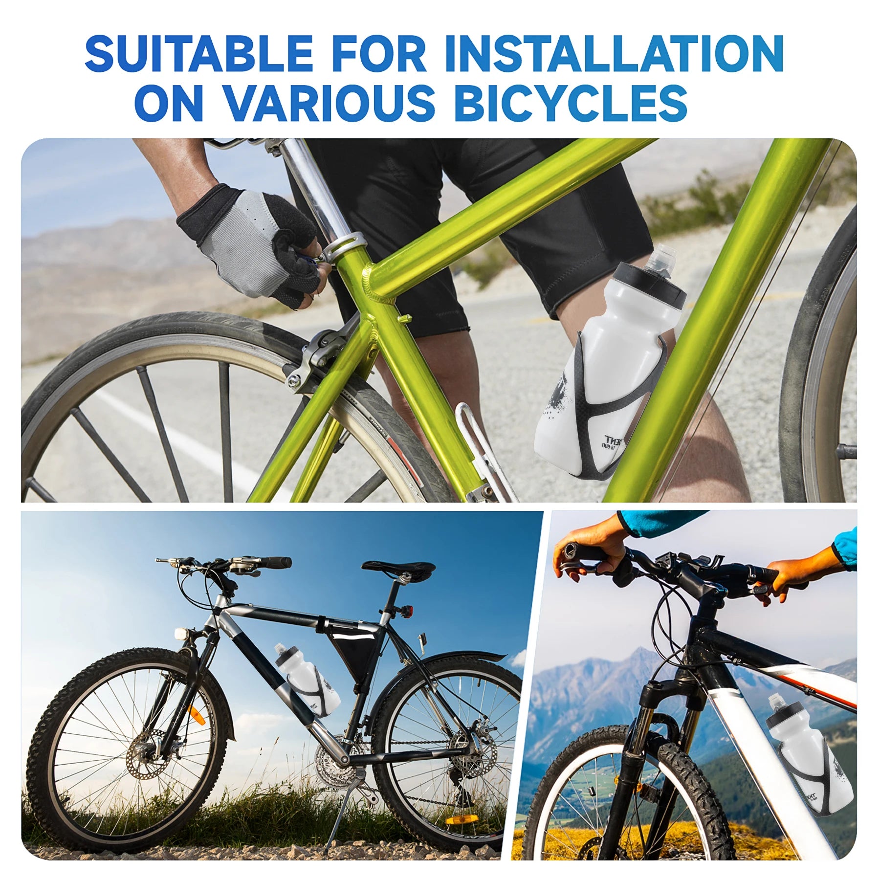 HUALONG No Logo 3K Carbon Fiber Bicycle Water Bottle Cage MTB Road Gravel Bike Water Bottle Holder Cages Matte Black, Weight (19