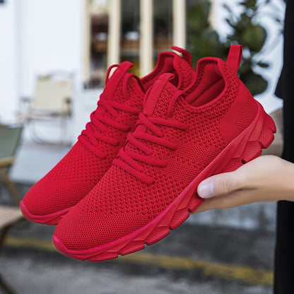 Mens Ultra-Lightweight Breathable Fabric Sneakers - Comfortable Lace-up Shoes with EVA Sole for Sports, Casual Wear - Ideal for Fall, Spring, Summer, Winter