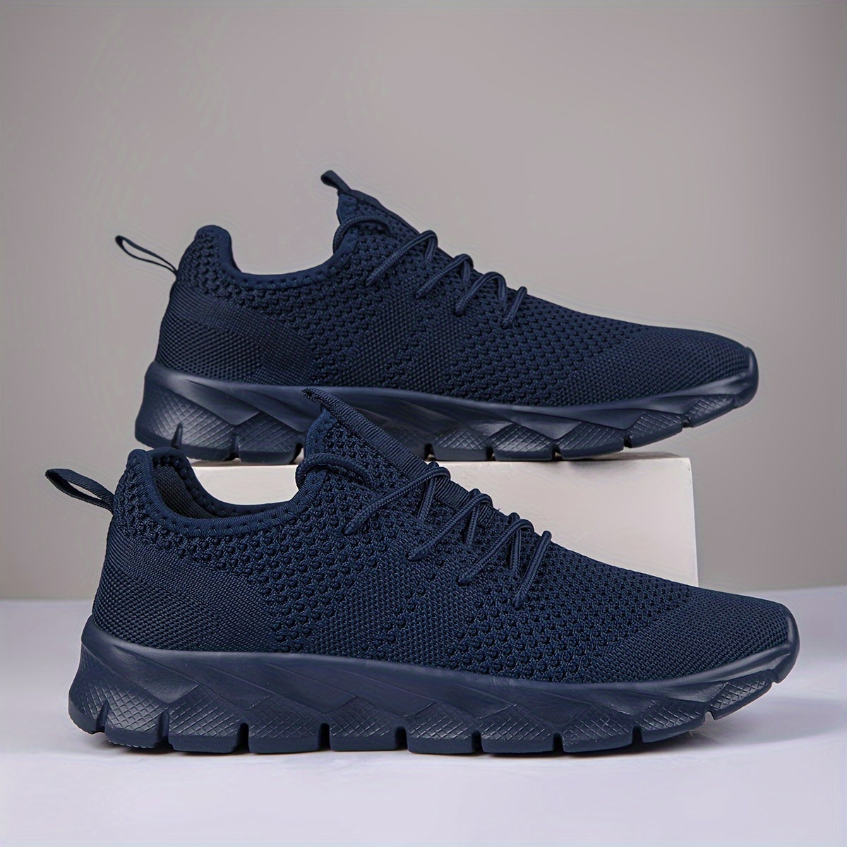 Mens Ultra-Lightweight Breathable Fabric Sneakers - Comfortable Lace-up Shoes with EVA Sole for Sports, Casual Wear - Ideal for Fall, Spring, Summer, Winter