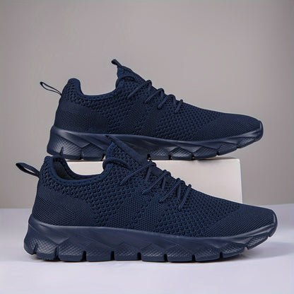 Mens Ultra-Lightweight Breathable Fabric Sneakers - Comfortable Lace-up Shoes with EVA Sole for Sports, Casual Wear - Ideal for Fall, Spring, Summer, Winter
