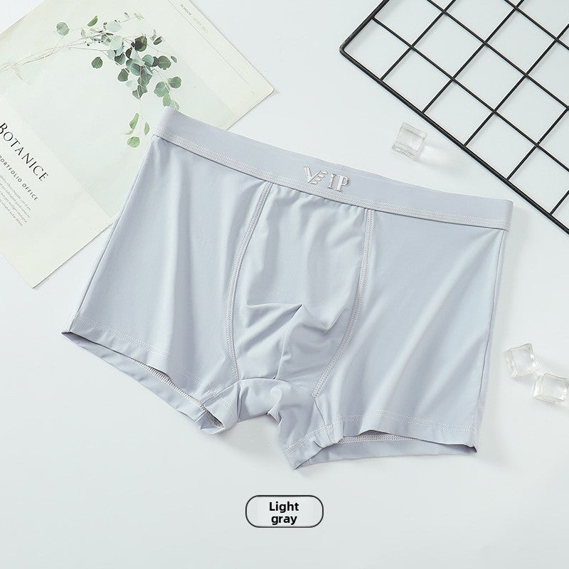 Mid-waist ice silk seamless high-elasticity men&