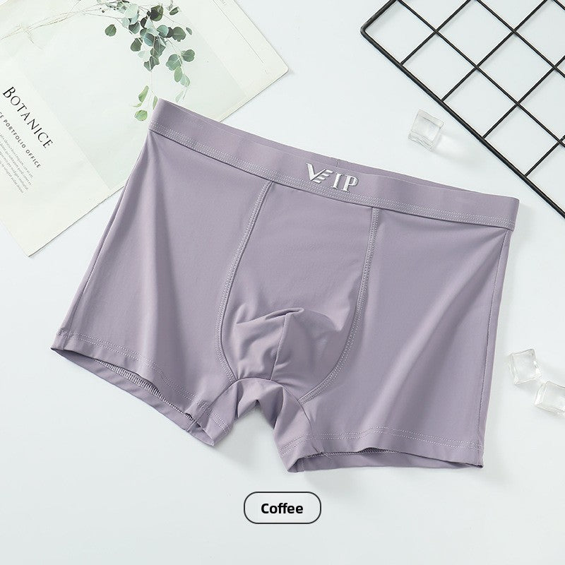 Mid-waist ice silk seamless high-elasticity men&