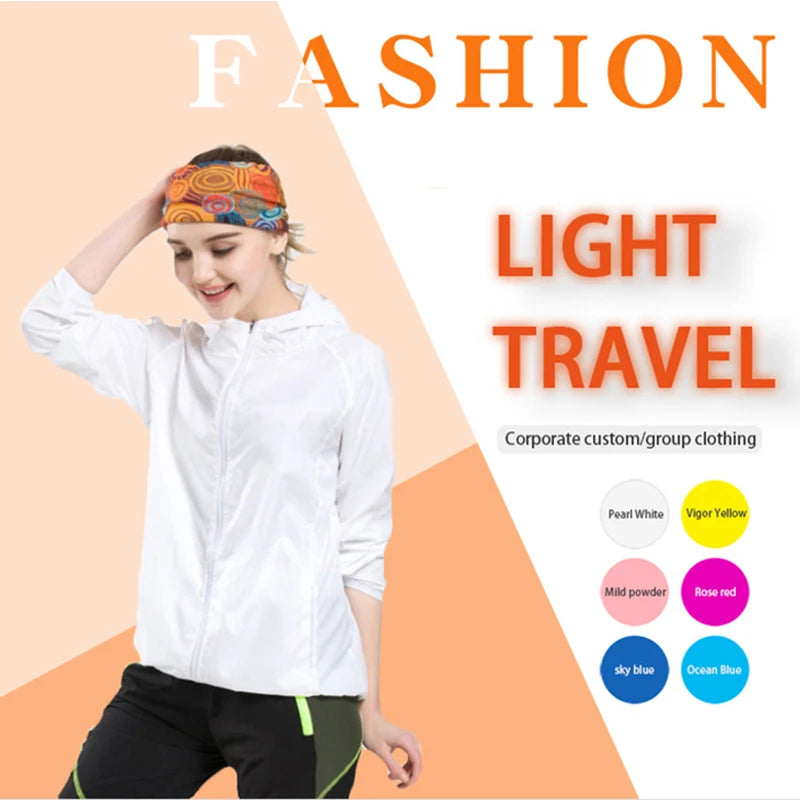 JNLN Men Women Hiking Jacket Waterproof Quick Dry Camping Hunting Clothes Sun-Protective Outdoor Sports Coat Anti UV Windbreaker