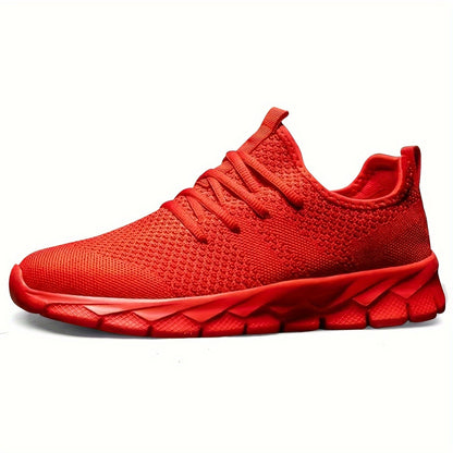 Mens Ultra-Lightweight Breathable Fabric Sneakers - Comfortable Lace-up Shoes with EVA Sole for Sports, Casual Wear - Ideal for Fall, Spring, Summer, Winter